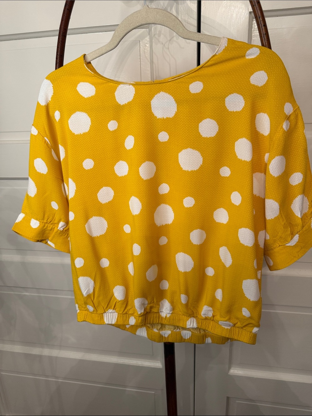 Sunny Polka Dot Bubble Hem Blouse Mellowday Medium Cottagecore